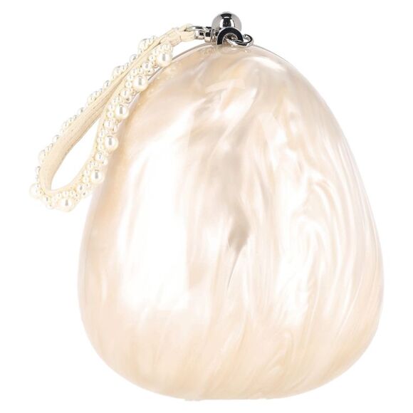 Simone Rocha Handbags - Simone Rocha Large Egg Pearl-Embellished Handbag in Ivory Acrylic